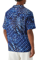 قميص هاواي مزين كليا بطبعة أمواج صوتية